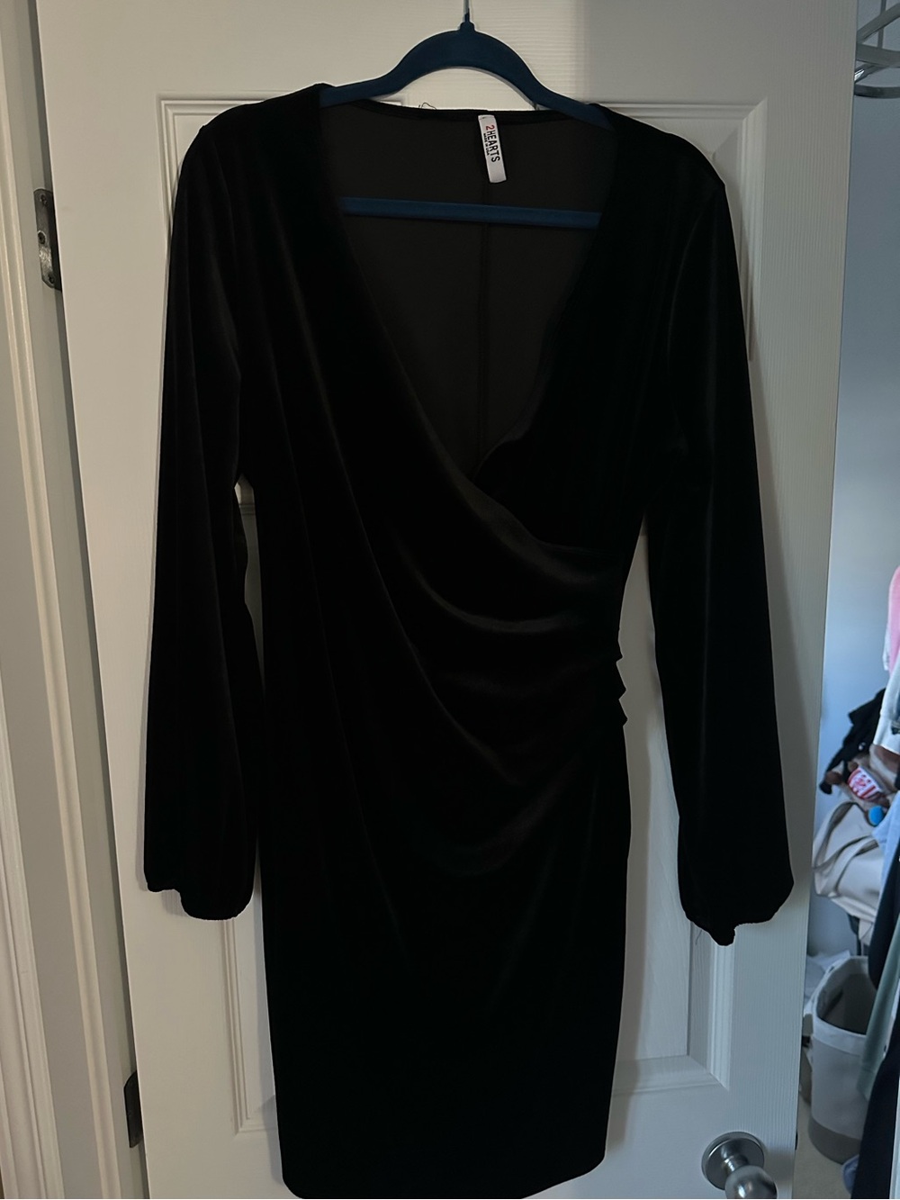 Black Velvet Long-Sleeve Dress